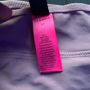 Lavender off the shoulder lace edged bra